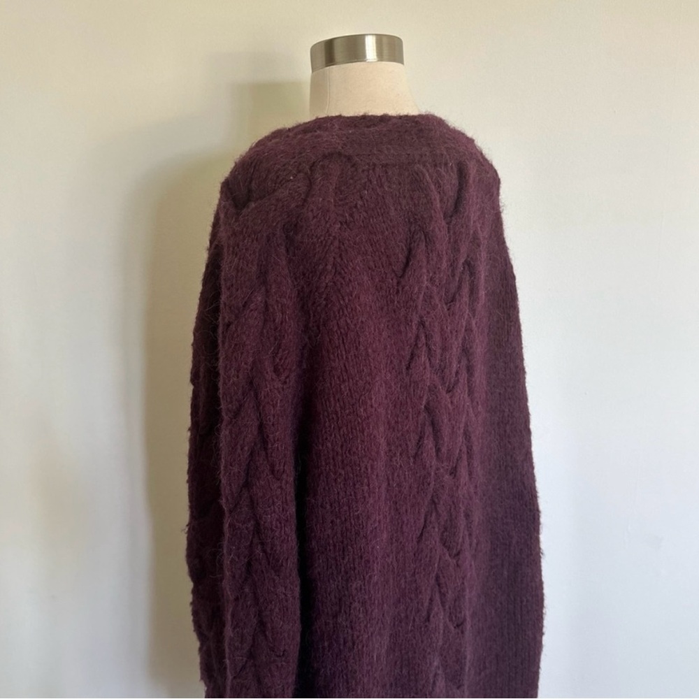 ISO H&M Deep Purple/Burgundy Cable Knit Cardigan - Picture 5 of 11